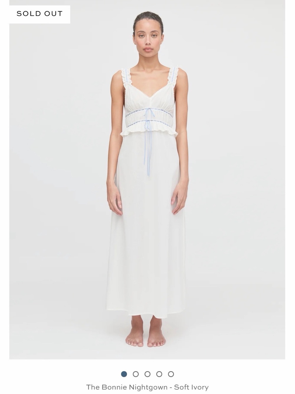 Hill House The Bonnie Nightgown with Light Blue Trim